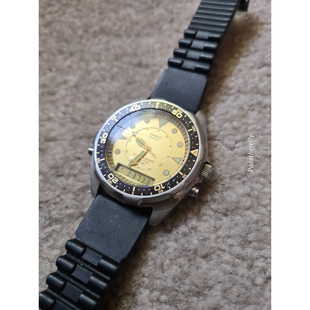 Casio Watch Mens Arnie Analog Digital Sport Watch Quartz Resin Strap vtg